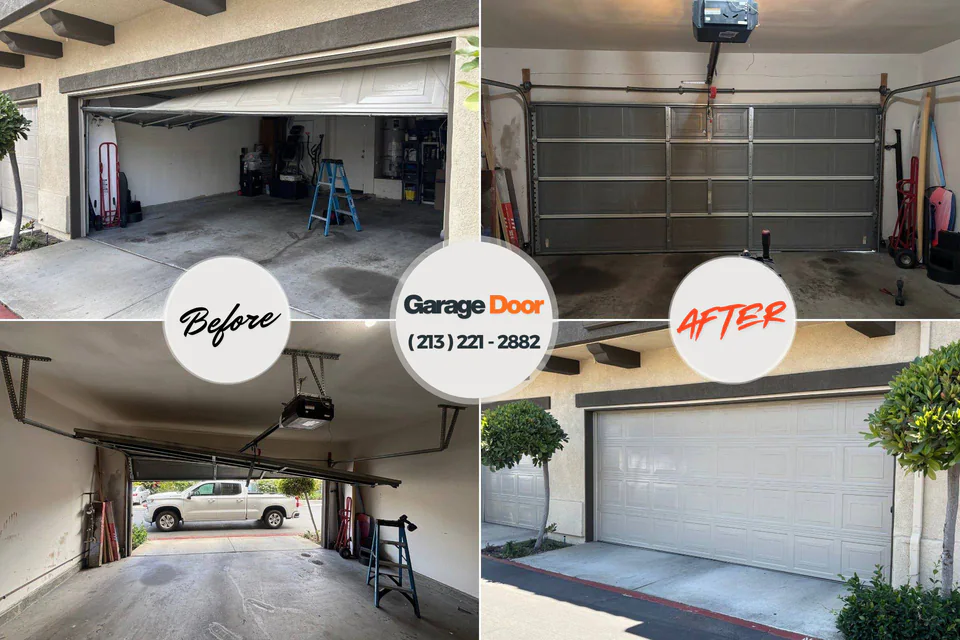 Before and after: garage door repair East Northport, NY